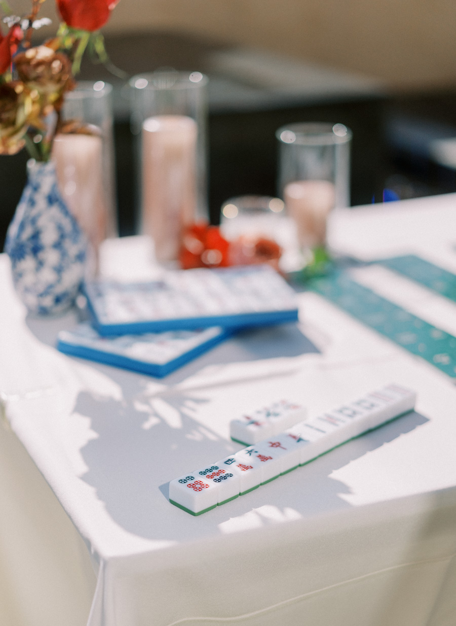 mahjong table wedding place cards