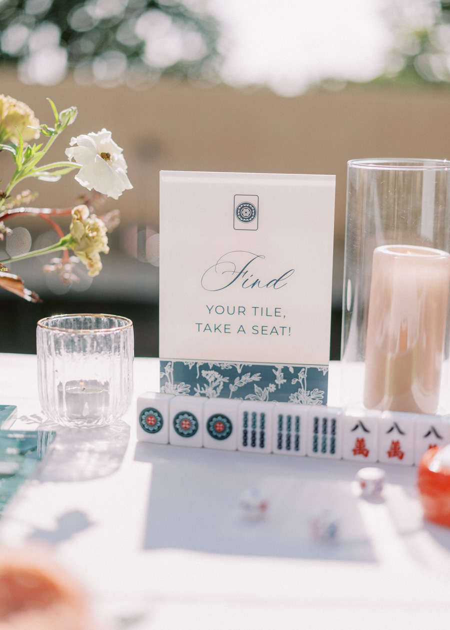 mahjong table wedding place cards