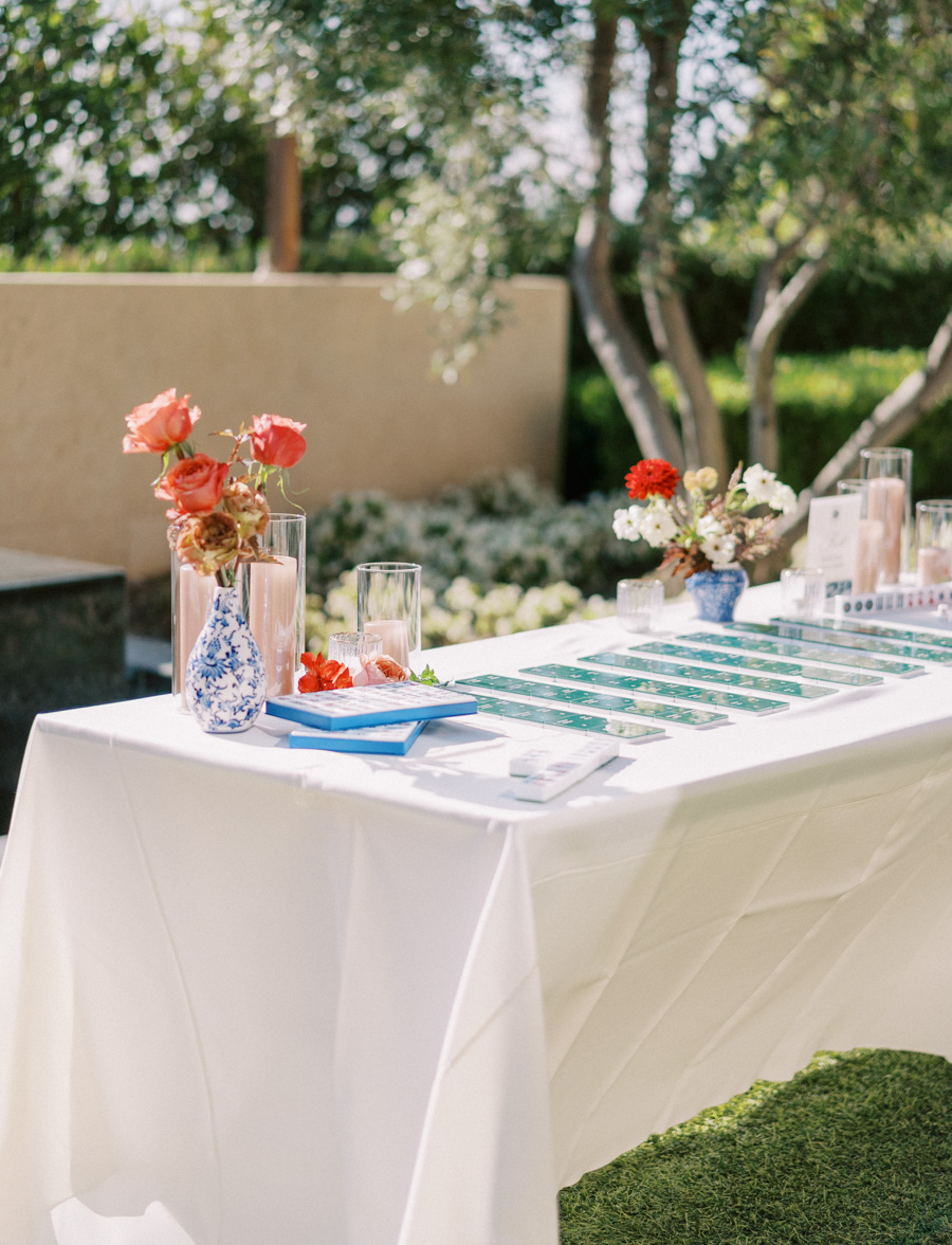 mahjong table wedding place cards