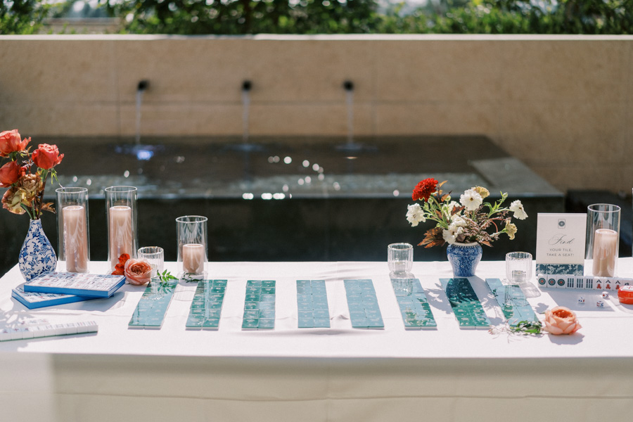 mahjong table wedding place cards