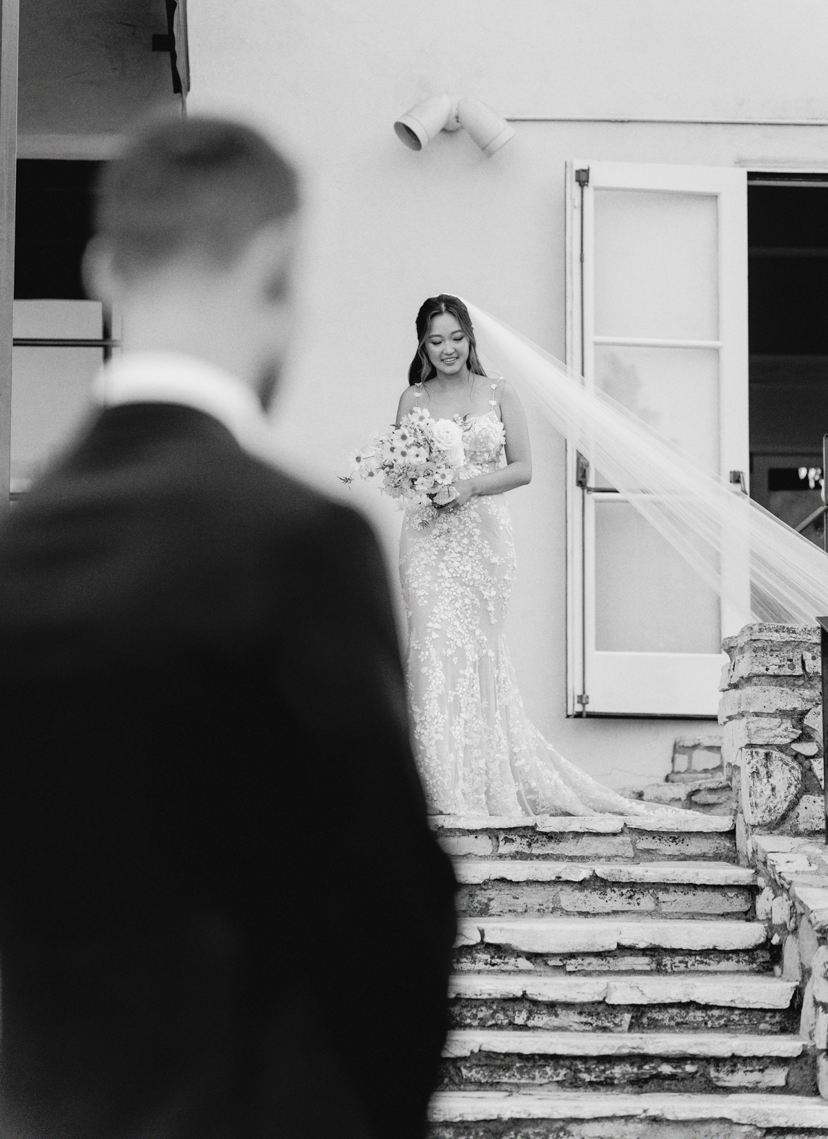 Bride walking down the aisle